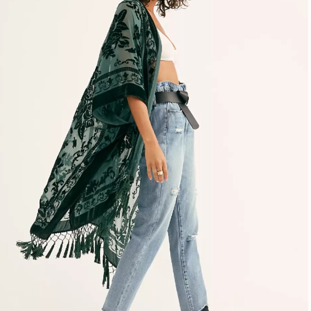 Free People Velvet Kimono